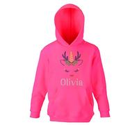 Varsany Sudadera con capucha de unicornio personalizable con diseño de unicornio para niña - Ropa para niños - Cumpleaños para niños, rosa, 11-13 Años