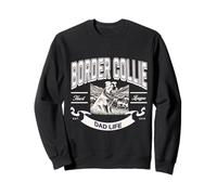 Varsity Border Collie Dad - Fuente retro azul marino y blanco Sudadera