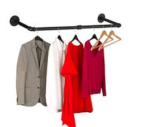 Varsoul Perchero de tubería de 2 bases de alta resistencia industrial, colgador flotante rústico para decoración de tuberías para el hogar, multifuncional, montado en la pared, para guardarropa, baño