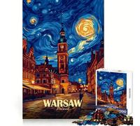 Varsovia, Polonia Rompecabezas artístico Noche Estrellada para Adolescentes, 1000 Piezas Desarrolla la Inteligencia y la Habilidad Un Escape Tranquilo y Limpio (38x26cm)