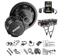 Varstrom Kit de Conversión de Bicicleta Eléctrica TSDZ16 Motor de Buje Central 48V 1000W con Sensor de Par con Pantalla SWM58 y Batería para Portabultos Trasero 48V 17,5Ah para BB68-73mm