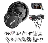 Varstrom Kit de Conversión de Bicicleta Eléctrica TSDZ16 Motor de Buje Central 48V 1000W con Sensor de Par con Pantalla EKD01 y Batería para Portabultos Trasero 48V 17,5Ah para BB68-73mm
