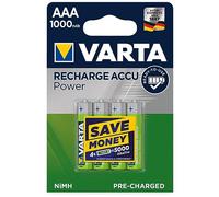 Varta 1X4 Professional Nimh 1000 Mah Aaa Níquel-Metal Hidruro (Nimh) 1000Mah 1.2V Batería Recargable - Batería Ila Recargable (1000 Mah, Níquel-Metal Hidruro (Nimh), Aaa, 1,2 V, Plata)
