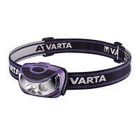 Varta 2 x1 Watt LED Linterna Frontal en plástico ABS y Goma, 18630 m, Morado, Negro