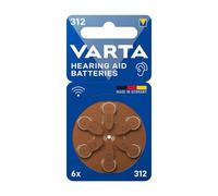 Varta 393569 - Baterías de botón para audífonos V312, 6 unidades
