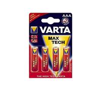 VARTA Pilas AAA, paquete de 4, Longlife Max Power, Alcalinas, 1,5V, aptas para cámaras digitales, controladores, monitores de presión arterial, Made in Germany