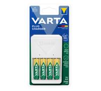 VARTA Plug Charger para 2/4 Pilas Recargables AA, AAA NiMH (Incl. 4 Pilas AA 2100 mAh), Enchufe UE