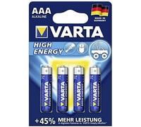 Varta Batería Alcalina, Micro, AAA, Lr03. 1.5V De Alta Energía, Menor De La Ampolla (4 - Pack)