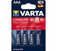Varta Long Life 4703, Batería Alcalina Max Power, AAA, 4-Blister