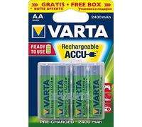 Varta Batería recargable AA Hr 06 2100 mAh precargada + 1 caja de almacenamiento
