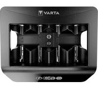 VARTA Cargador de Pilas, cargador para pilas AA/AAA/C/D/9V recargables y dispositivos USB, LCD Universal Charger+, carga por ranura única, no equipado