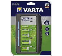 VARTA Cargador de Pilas, cargador para pilas recargables, carga 2 o 4 AA, AAA, C, D o 1x 9V simultáneamente, Universal Charger, no equipado
