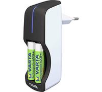 VARTA Cargador de Pilas, incl. 2X AA 2100mAh, cargador para pilas recargables, carga 2 AA/AAA simultáneamente, Mini Charger