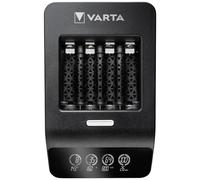 VARTA Cargador de Pilas, Incl. 4X AA 2100mAh, Cargador para Pilas AA/AAA Recargables, LCD Ultra Fast Charger+, Carga por Ranura única, 3 Modos: Carga rápida, Carga, refresca, In daptador de 12V