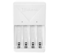 VARTA Plug Charger para 2/4 Pilas Recargables AA, AAA NiMH (Incl. 4 Pilas AA 2100 mAh), Enchufe UE