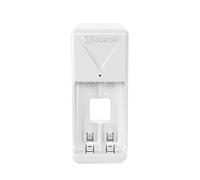 VARTA Cargador para 2 AA/AAA, Mini Plug Charger, Enchufe UE | para pilas recargables NiMH, uso mundial 100-240 V, sin pilas, protección sobrecarga e inversión de polaridad