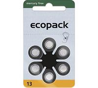 VARTA Ecopack 4606 - Pilas para audífonos (6 Unidades, Tipo 13), Color Naranja