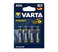 VARTA Energy - 1 Pack de 4 pilas alcalinas AAA