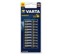 Varta Pila Energy AAA Micro LR03 (paquete de 30 unidades), pila alcalina - "Made in Germany" - Adecuado para radios y relojes de pared