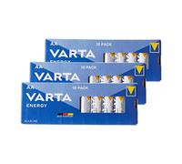 Varta Energy Pilas AA (Pack de 10) - Paquete de 3 Packs (30 Pilas)