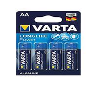 Varta De Pilas Alcalinas, AA, AA, Lr06, 1.5V De Alta Energía, Menor De La Ampolla (4-Pack)