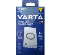 VARTA Inalámbrico Batería Externa 57913 10000mAh & Cargador USB Port Blanco
