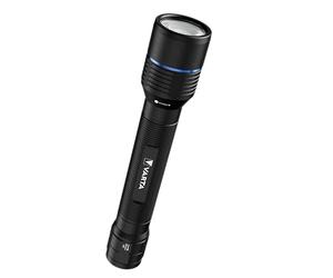 VARTA Linterna LED recargable y batería externa, Night Cutter Pro F40R, para exteriores y hogar, 2000 Lúmenes, resistente al agua IP67, aluminio de aviación, enfoque preciso y cordón