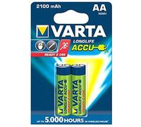 VARTA Pilas AA, recargables, paquete de 2, Recharge Accu Power, batería recargable, 2100 mAh Ni-MH, sin efecto memoria, precargadas, listas para usar