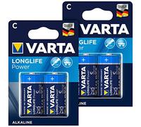 Varta Longlife Power - Lote de 4 Baterías Alcalinas tipo Baby/C/LR14, 1,5 V