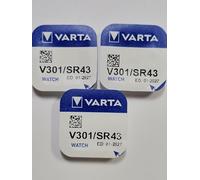 VARTA Lote de 3 Pilas óxido plata para relojes V301 (SR43) 1,55 Voltios