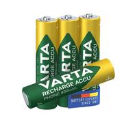 Varta Lote de 4 Pilas AAA 1.2 V Recargables 800 mAh con Tecnología NiMH, Verde