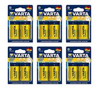 Varta - lote de 6 blísters de 2 pilas de larga duración, extra 4120 mono d lr20