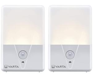 VARTA Luz nocturna LED con sensor de movimiento, Twinpack, 2x, 3 m alcance