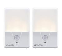 VARTA Luz nocturna LED con sensor de movimiento, Twinpack, 2x, 3 m alcance | Motion Sensor Night Light Twin Pack, apagado automático, 3 opciones de montaje, sin Pilas, resistente a golpes y fiable