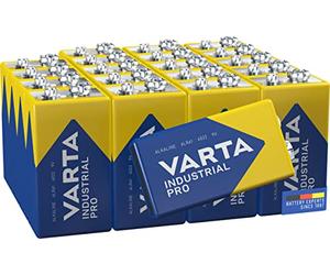 Varta Pila alcalina de 9 V Industrial, pilas alcalinas 6LR61 - Paquete de 20 unidades