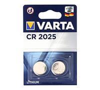 Varta Pila de botón de litio de 3 V Electronics CR2025, pilas de botón en un blíster original de 2 unidades