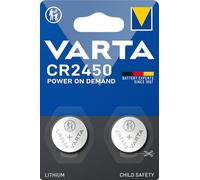 Varta Pila de botón de litio de 3 V Electronics CR2450, pilas de botón en un blíster original de 2 unidades
