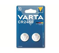 Varta Pila de botón de litio de 3 V Electronics CR2450, pilas de botón en un blíster original de 2 unidades