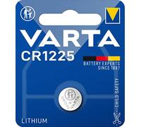 Varta Pila de botón de litio de 3V CR1225, pilas de botón en un blíster original de 1 unidad, plata