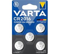 Varta Pila de botón de litio de 3V Electronics CR2016, pilas de botón en un blíster original de 5 unidades