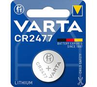 Varta Pila de botón de litio de 3V Electronics CR2477, pilas de botón en un blíster original de 1 unidad, plata