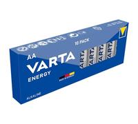 Varta Pila Energy AA Mignon LR06 (paquete de 10 unidades), pila alcalina para radios y relojes de pared