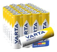 Varta Pila Energy AA Mignon LR06 (paquete de 24 unidades), pila alcalina - "Made in Germany" - Adecuado para radios y relojes de pared