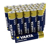 Varta Pila Longlife AAA Micro LR03 (paquete de 24 unidades), pilas alcalinas - «Made in Germany» - Adecuado para mandos a distancia, radios, despertadores y relojes