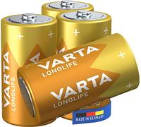 Varta Pila Longlife C Baby LR14 (paquete de 4 unidades), pilas alcalinas para mandos a distancia, radios, despertadores y relojes