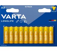 Varta Pila Longlife Power AA Mignon LR06 (paquete de 10 unidades), pila alcalina - «Made in Germany» - Adecuado para juguetes, linternas, mandos y otros aparatos que funcionan con pilas
