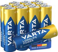 Varta Pila Longlife Power AA Mignon LR06 (paquete de 12 unidades), pila alcalina para juguetes, linternas, mandos y otros aparatos que funcionan con pilas, azul