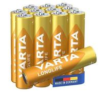 Varta Pila alcalina Longlife Power AAA (LR03) – Hecho en Alemania – Paquete de 12 unidades