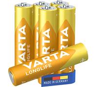 Varta Pila Longlife Power AAA Micro LR03 (paquete de 6 unidades), pila alcalina - «Made in Germany» - Adecuado para juguetes, linternas, mandos y otros aparatos que funcionan con pilas
