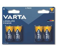 Varta Pila Longlife Power C Baby LR14 (paquete de 4 unidades), pila alcalina para juguetes, linternas, reproductores de CD y otros aparatos que funcionan con pilas